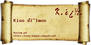 Kiss Álmos névjegykártya